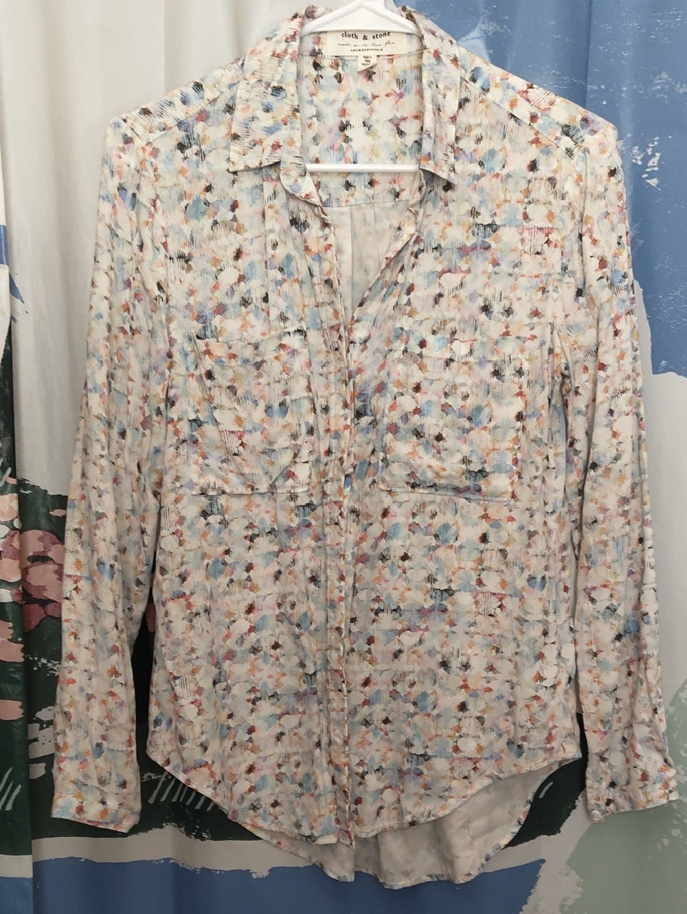 cloth & stone Floral Watercolor Button-Up Shirt - Multicolor